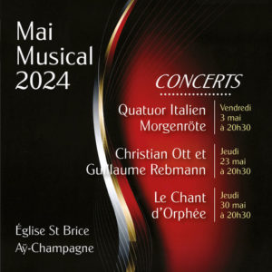 Mai Musical 2024 à l'église Saint Brice d'Aÿ, demandez le programme !